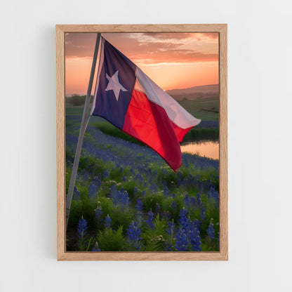 ap-texas flag-2 cadre Bois clair