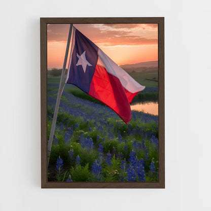 ap-texas flag-2 cadre Bois foncé
