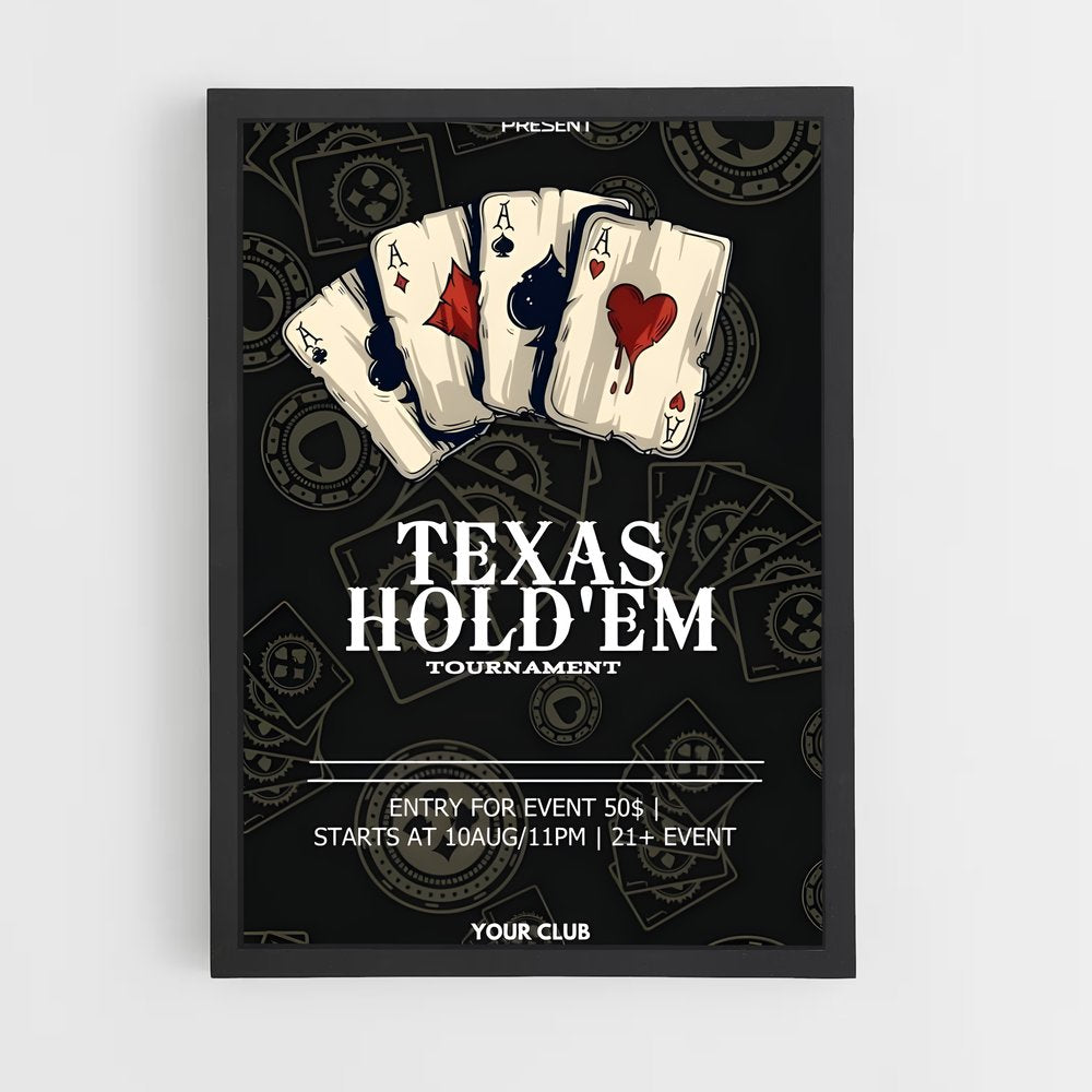 ap-texas holdem-3 cadre Noir