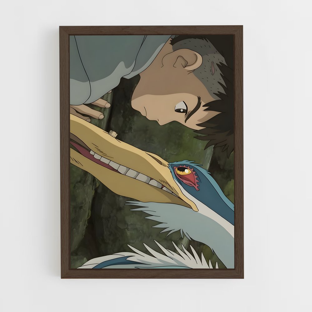 ap-the boy and the heron-2 cadre Bois foncé