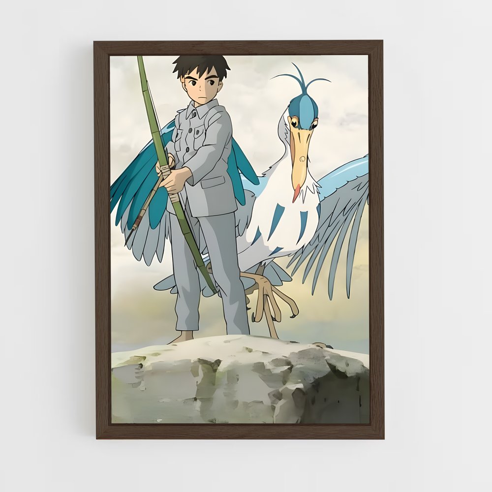 ap-the boy and the heron-3 cadre Bois foncé