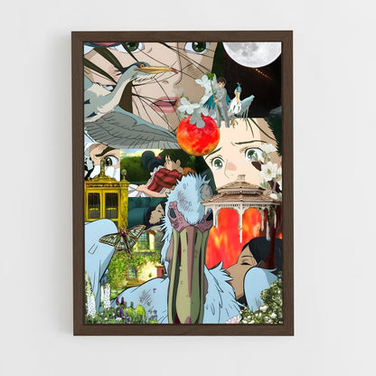 ap-the boy and the heron-4 cadre Bois foncé
