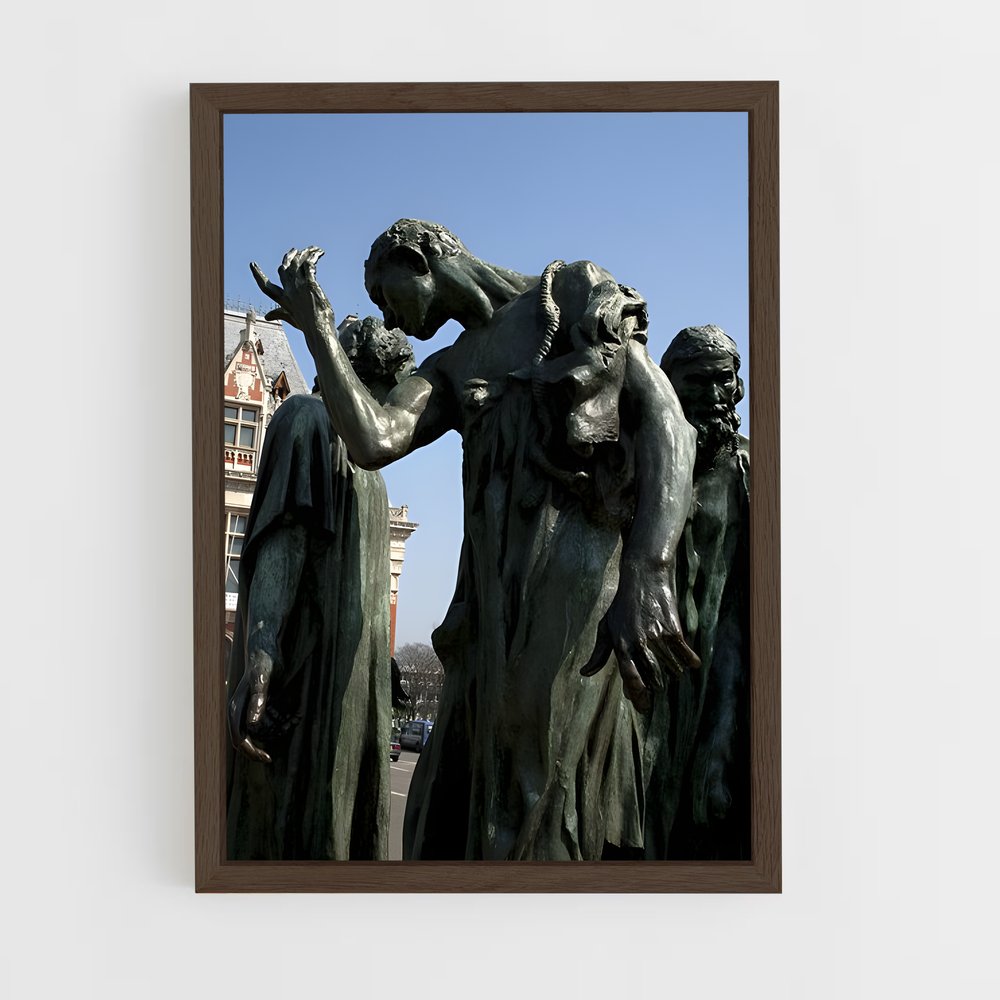 ap-the burghers of calais rodin-3 cadre Bois foncé