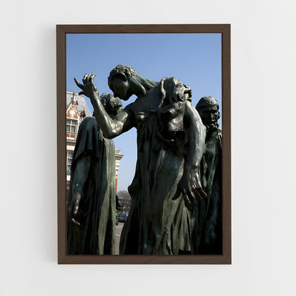 ap-the burghers of calais rodin-3 cadre Bois foncé