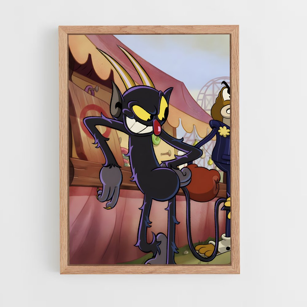 ap-the devil cuphead-3 cadre Bois clair