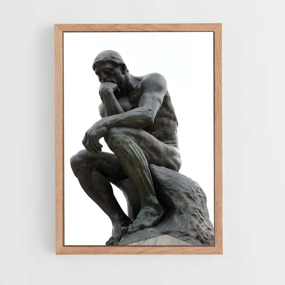 ap-the thinker rodin-2 cadre Bois clair