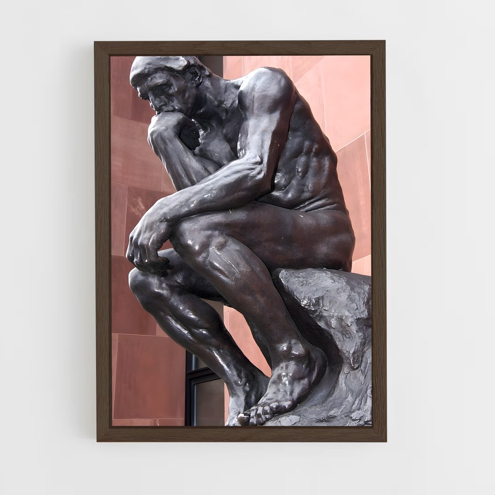 ap-the thinker rodin-4 cadre Bois foncé