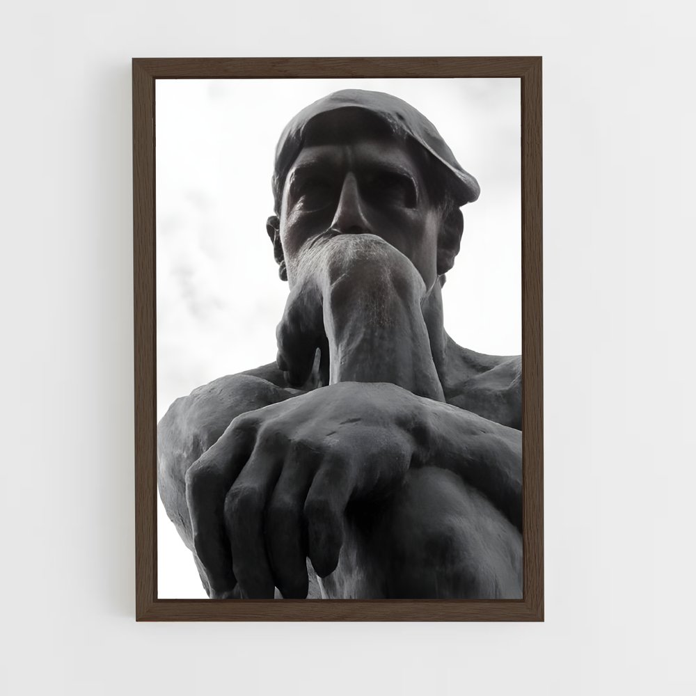 ap-the thinker rodin-7 cadre Bois foncé