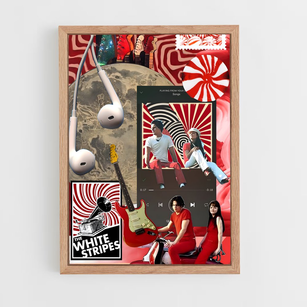 ap-the white stripes-4 cadre Bois clair