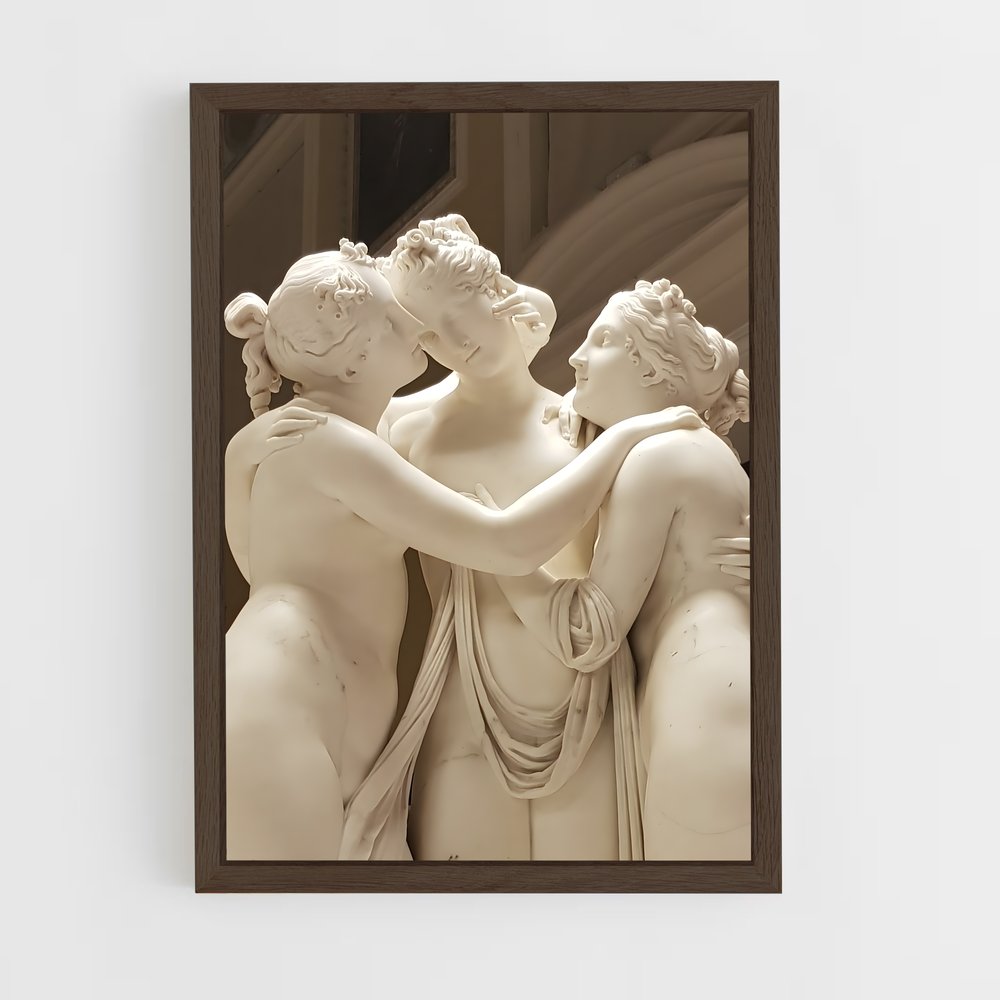 ap-three graces canova-2 cadre Bois foncé