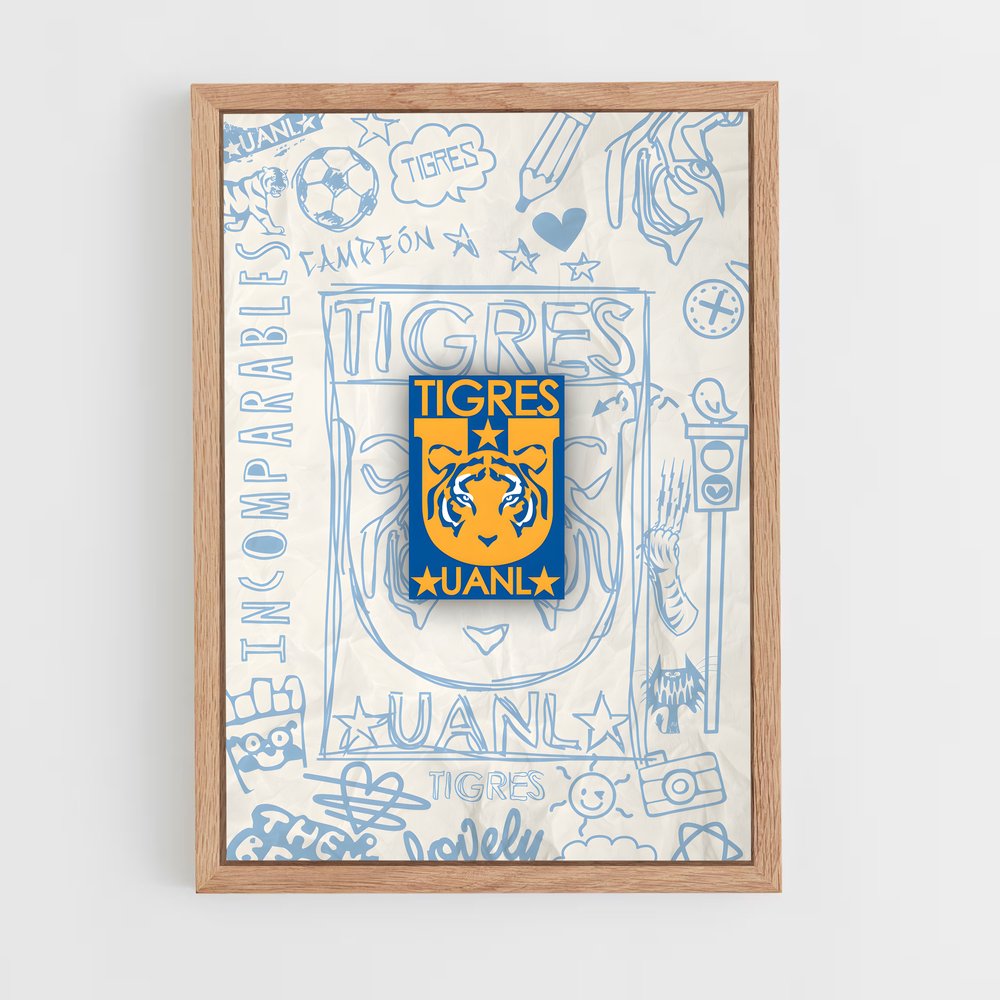 ap-tigres uanl-5 cadre Bois clair