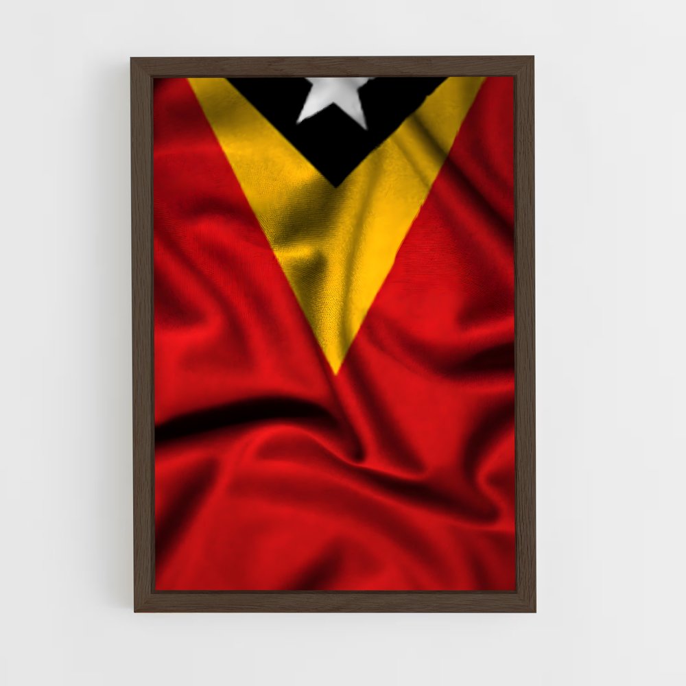 ap-timor leste flag-2 cadre Bois foncé