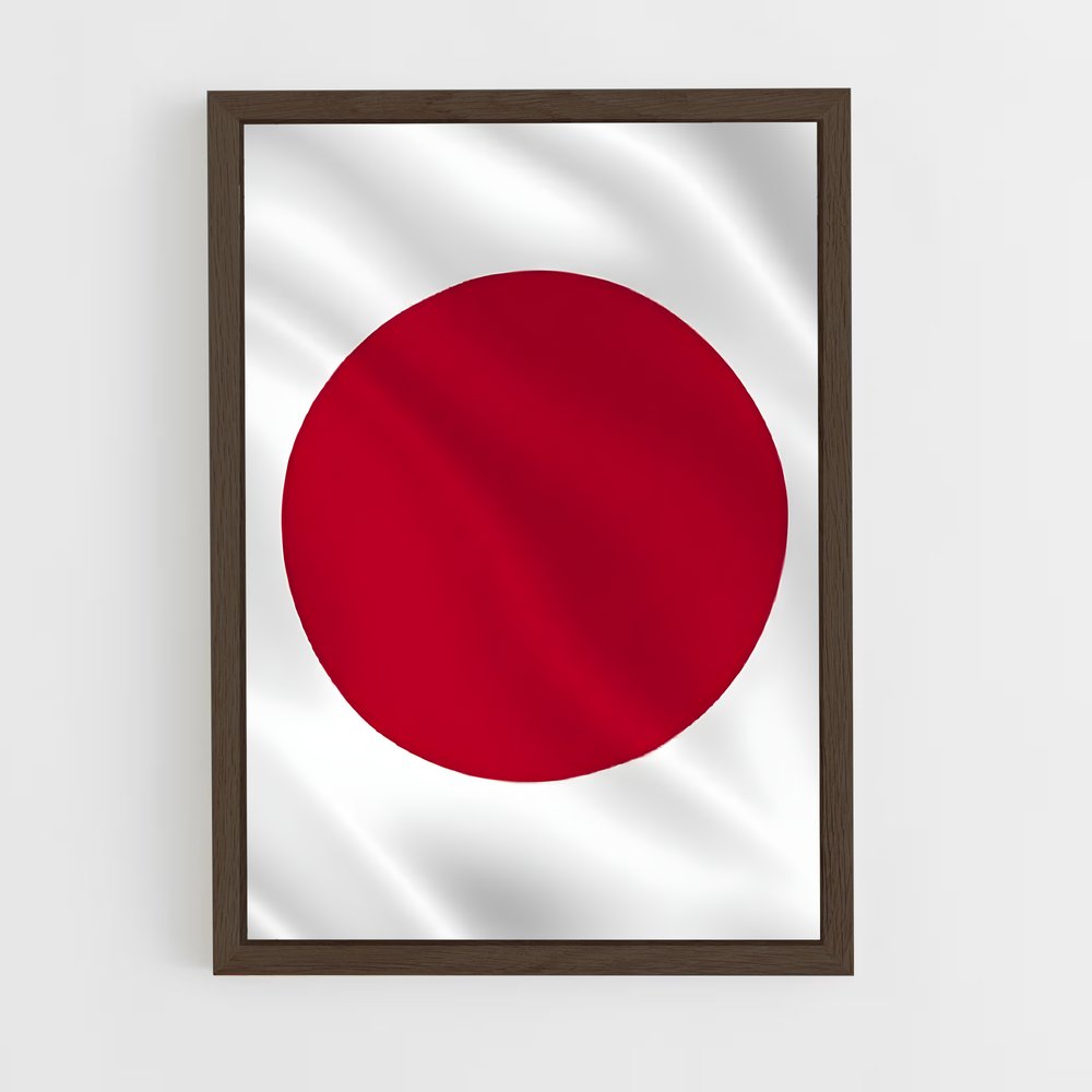 ap-tokyo flag-4 cadre Bois foncé