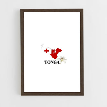 ap-tonga flag-2 cadre Bois foncé