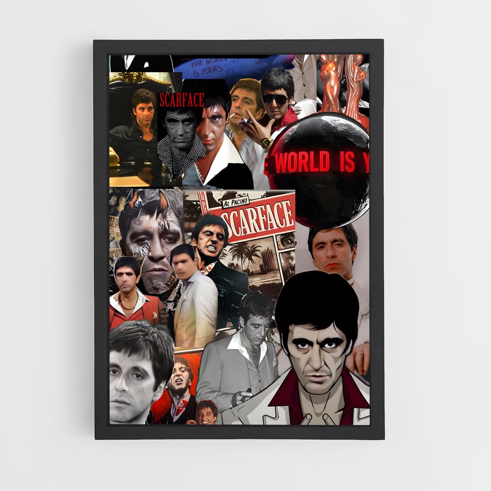 ap-tony montana-9 cadre Noir