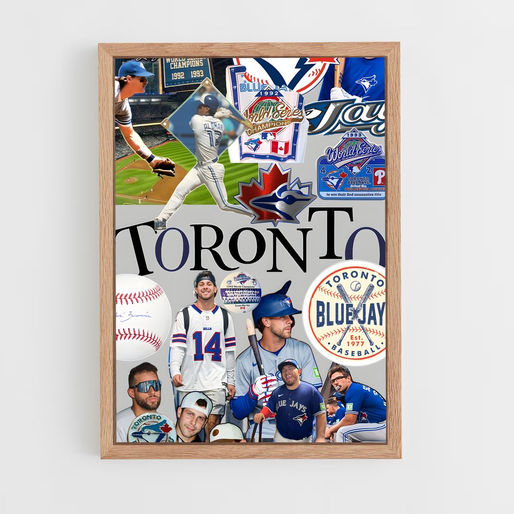 ap-toronto blue jays-8 cadre Bois clair