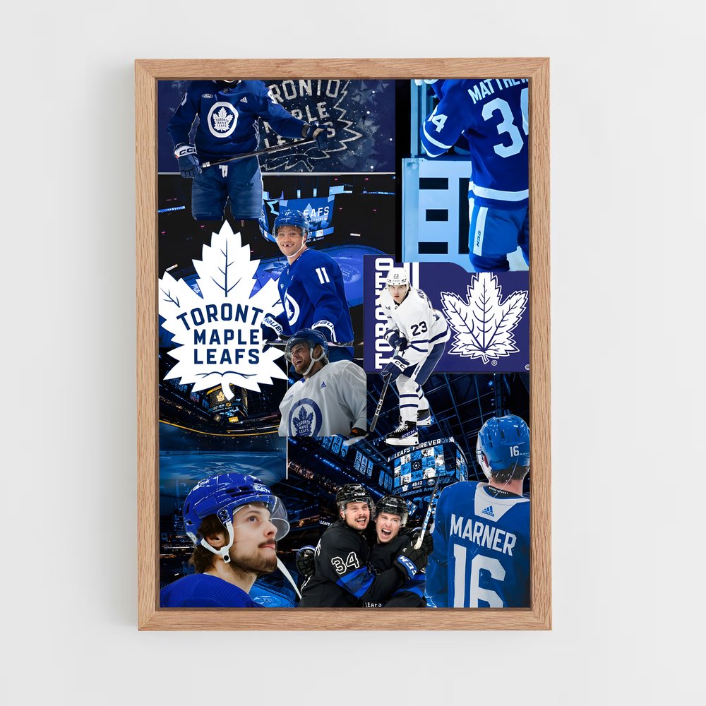 ap-toronto maple leafs-10 cadre Bois clair