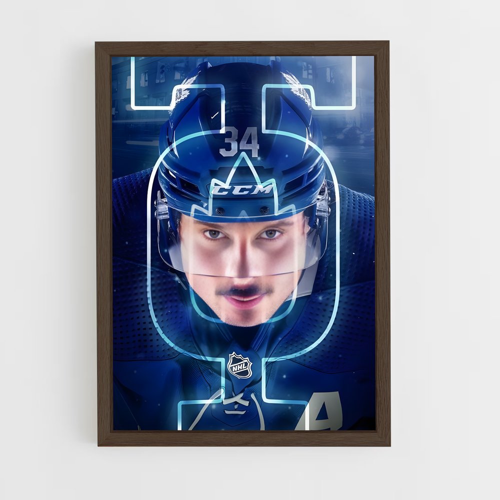 ap-toronto maple leafs-12 cadre Bois foncé