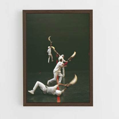 ap-traditional basque pelota-4 cadre Bois foncé