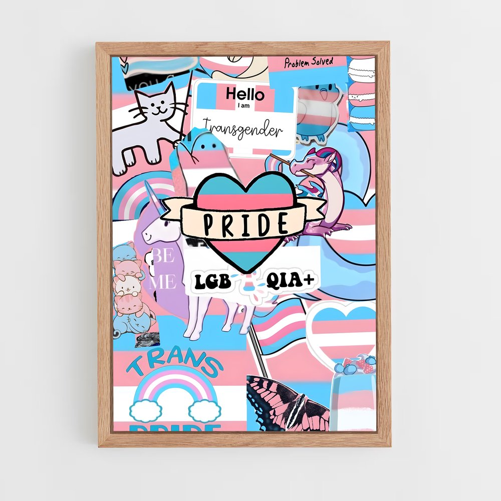ap-transgender flag-1 cadre Bois clair