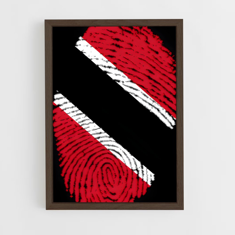 ap-trinidad and tobago flag-2 cadre Bois foncé