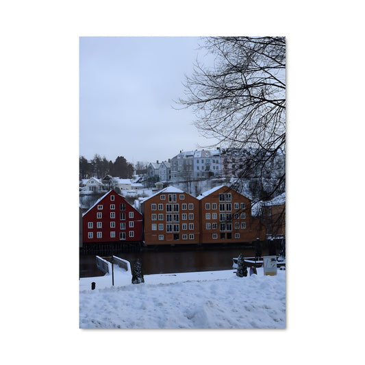 Poster Maison Rouge sous Neige
