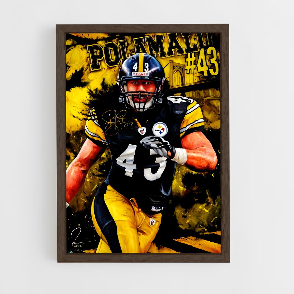 ap-troy polamalu-1 cadre Bois foncé