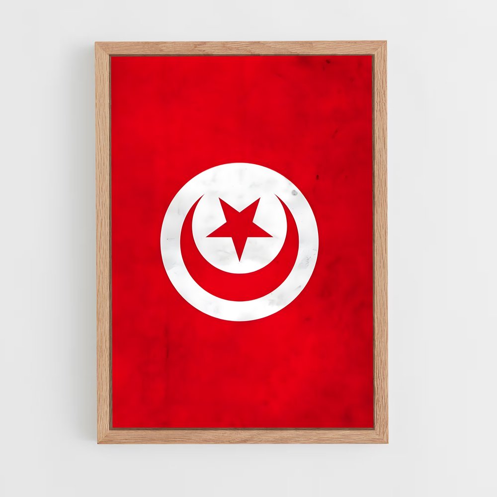 ap-tunisia flag-5 cadre Bois clair