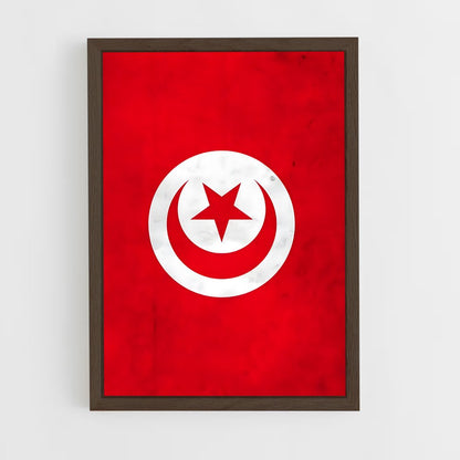 ap-tunisia flag-5 cadre Bois foncé