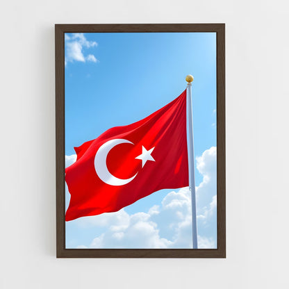 ap-turkey flag-3 cadre Bois foncé