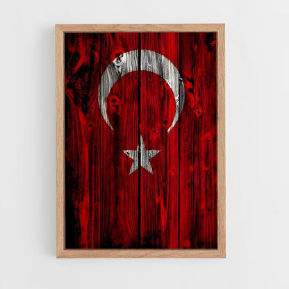 ap-turkey flag-4 cadre Bois clair