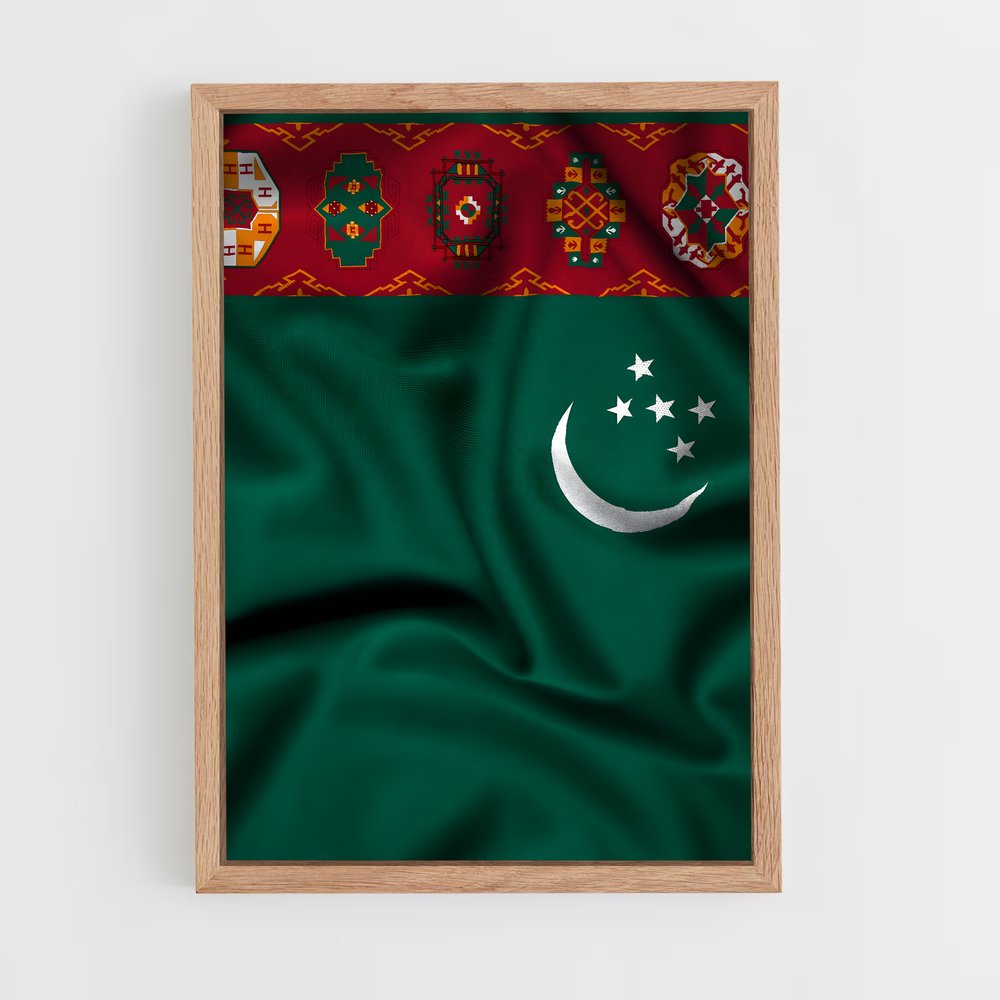 ap-turkmenistan flag-1 cadre Bois clair