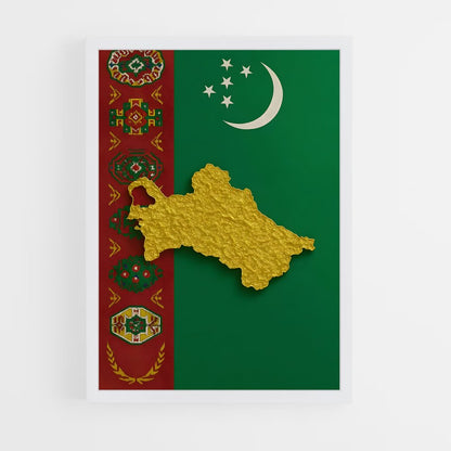ap-turkmenistan flag-2 cadre Blanc