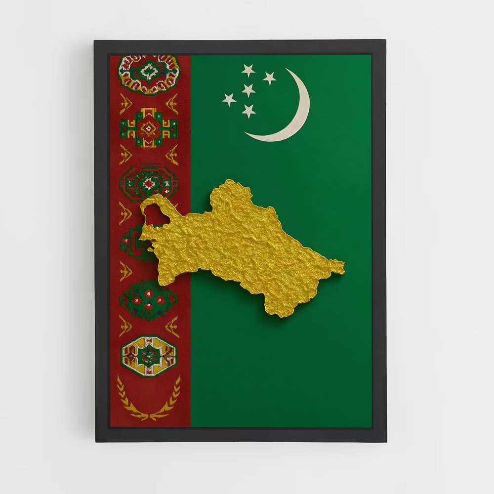 ap-turkmenistan flag-2 cadre Noir