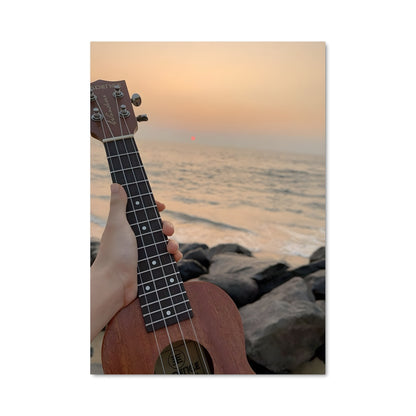 Poster Ukulele Sunset
