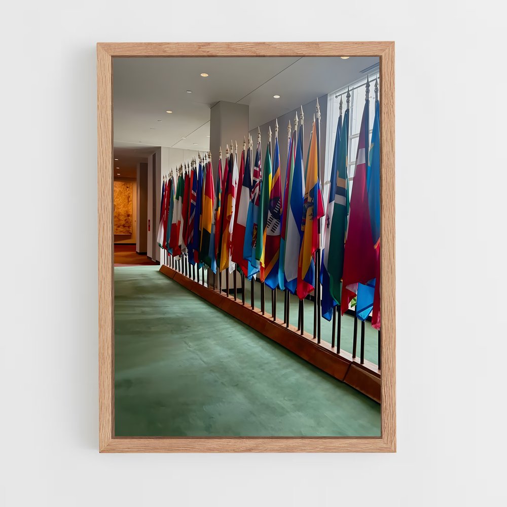 ap-united nations flag-2 cadre Bois clair