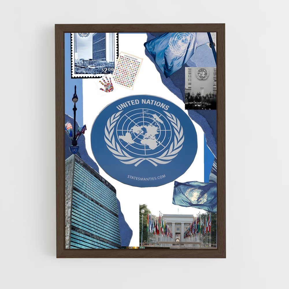 ap-united nations flag-3 cadre Bois foncé