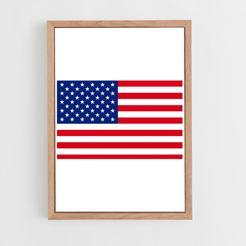 ap-united states flag-1 cadre Bois clair