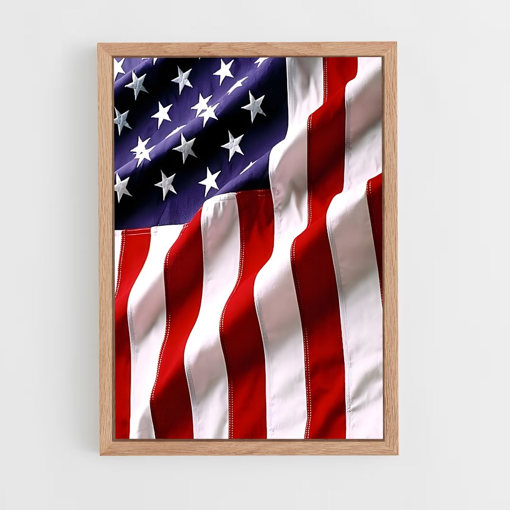 ap-united states flag-3 cadre Bois clair