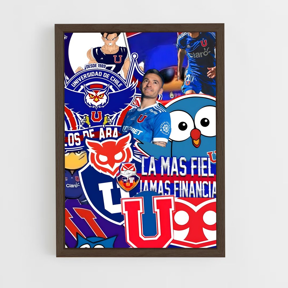 ap-universidad de chile football club-8 cadre Bois foncé
