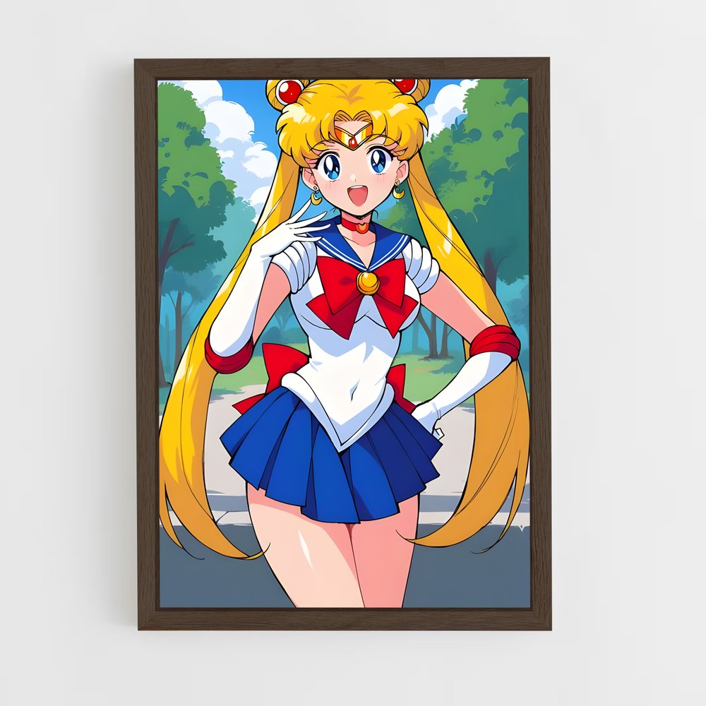 ap-usagi tsukino-1 cadre Bois foncé
