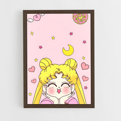 ap-usagi tsukino-4 cadre Bois foncé