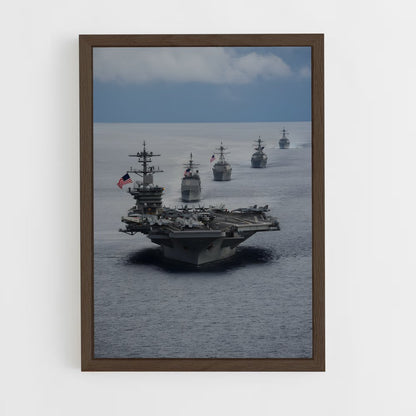 ap-uss theodore roosevelt-1 cadre Bois foncé