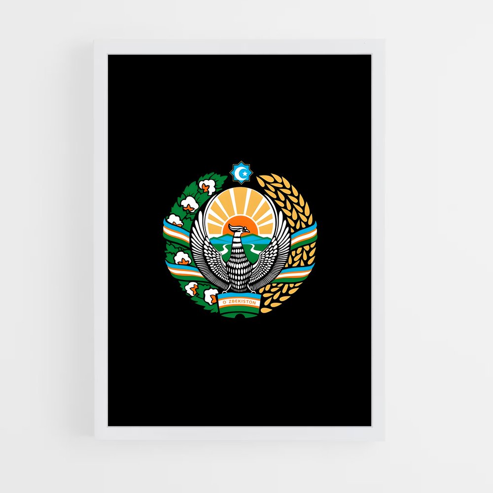 ap-uzbekistan flag-2 cadre Blanc