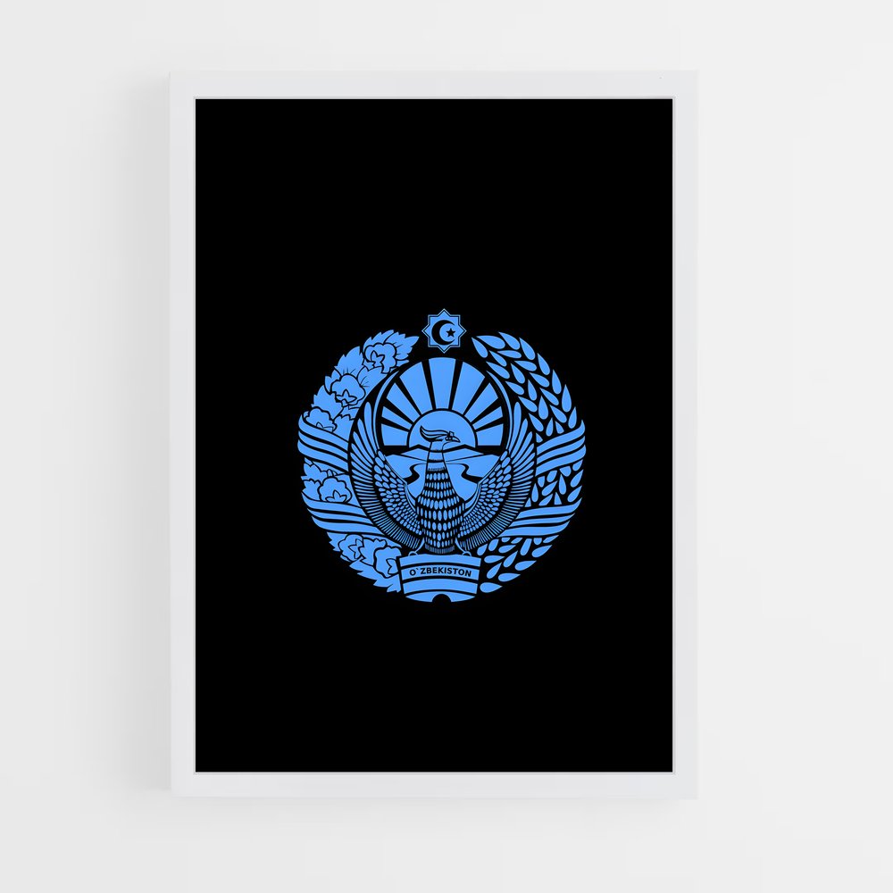 ap-uzbekistan flag-3 cadre Blanc