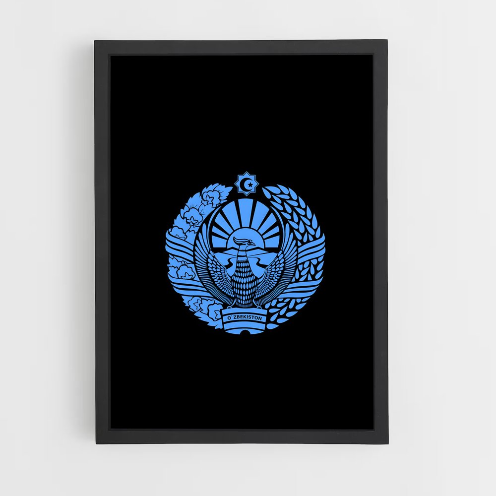 ap-uzbekistan flag-3 cadre Noir