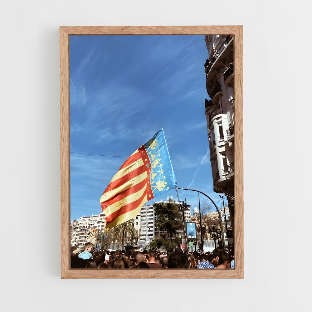 ap-valencia flag-2 cadre Bois clair