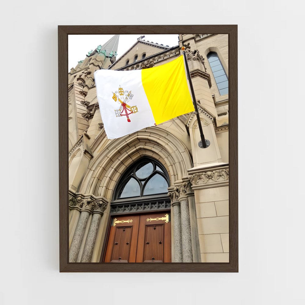 ap-vatican city flag-1 cadre Bois foncé