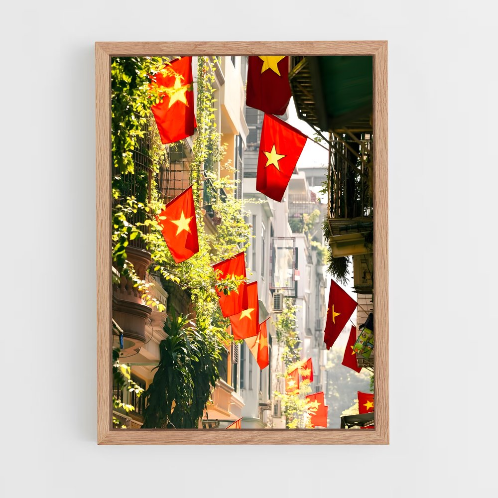 ap-vietnam flag-1 cadre Bois clair