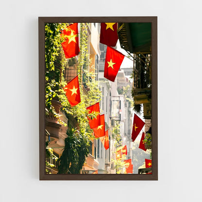 ap-vietnam flag-1 cadre Bois foncé